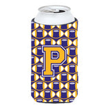 Letter P Football Purple And Gold Tall Boy Beverage Insulator Hugger Cj1064-Ptbc