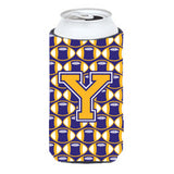 Letter Y Football Purple And Gold Tall Boy Beverage Insulator Hugger Cj1064-Ytbc