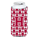 Letter H Football Crimson, Grey And White Tall Boy Beverage Insulator Hugger Cj1065-Htbc