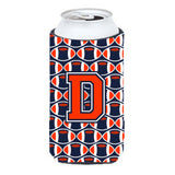 Letter D Football Orange, Blue And White Tall Boy Beverage Insulator Hugger Cj1066-Dtbc