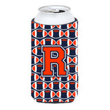 Letter R Football Orange, Blue And White Tall Boy Beverage Insulator Hugger Cj1066-Rtbc