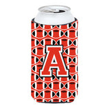 Letter A Football Scarlet And Grey Tall Boy Beverage Insulator Hugger Cj1067-Atbc