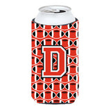 Letter D Football Scarlet And Grey Tall Boy Beverage Insulator Hugger Cj1067-Dtbc