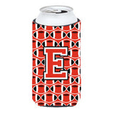 Letter E Football Scarlet And Grey Tall Boy Beverage Insulator Hugger Cj1067-Etbc