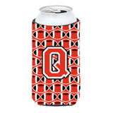 Letter Q Football Scarlet And Grey Tall Boy Beverage Insulator Hugger Cj1067-Qtbc