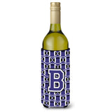Letter B Football Purple And White Wine Bottle Beverage Insulator Hugger Cj1068-Bliterk