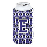 Letter E Football Purple And White Tall Boy Beverage Insulator Hugger Cj1068-Etbc