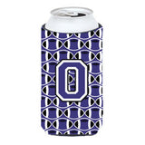 Letter O Football Purple And White Tall Boy Beverage Insulator Hugger Cj1068-Otbc