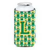 Letter L Football Green And Gold Tall Boy Beverage Insulator Hugger Cj1069-Ltbc