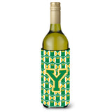 Letter Y Football Green And Gold Wine Bottle Beverage Insulator Hugger Cj1069-Yliterk
