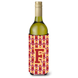 Letter F Football Cardinal And Gold Wine Bottle Beverage Insulator Hugger Cj1070-Fliterk