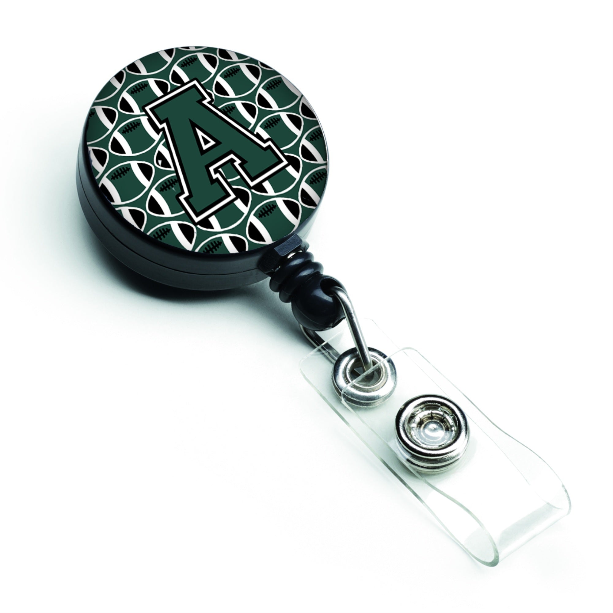 Caroline'S Treasures Letter A Football Green And White Retractable Badge Reel (Cj1071-Abr)