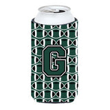 Letter G Football Green And White Tall Boy Beverage Insulator Hugger Cj1071-Gtbc