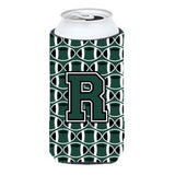 Letter R Football Green And White Tall Boy Beverage Insulator Hugger Cj1071-Rtbc