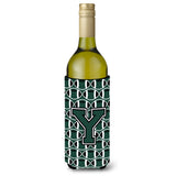 Letter Y Football Green And White Wine Bottle Beverage Insulator Hugger Cj1071-Yliterk