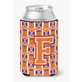 Caroline'S Treasures Cj1072-Fcc Letter F Football Orange, White And Regalia Can Or Bottle Hugger, Multicolor