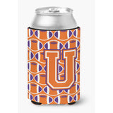 Caroline'S Treasures Cj1072-Ucc Letter U Football Orange, White And Regalia Can Or Bottle Hugger, Multicolor