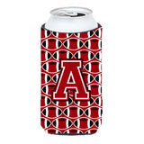 Letter A Football Red, Black And White Tall Boy Beverage Insulator Hugger Cj1073-Atbc