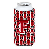 Letter F Football Red, Black And White Tall Boy Beverage Insulator Hugger Cj1073-Ftbc