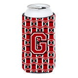 Letter G Football Red, Black And White Tall Boy Beverage Insulator Hugger Cj1073-Gtbc