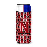 Letter N Football Red, Black And White Ultra Beverage Insulators For Slim Cans Cj1073-Nmuk