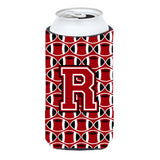 Letter R Football Red, Black And White Tall Boy Beverage Insulator Hugger Cj1073-Rtbc