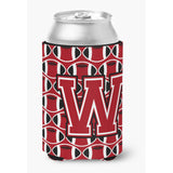 Caroline'S Treasures Cj1073-Wcc Letter W Football Red, Black And White Can Or Bottle Hugger, Multicolor