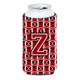 Letter Z Football Red, Black And White Tall Boy Beverage Insulator Hugger Cj1073-Ztbc
