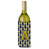 Letter A Football Blue And Gold Wine Bottle Beverage Insulator Hugger Cj1074-Aliterk