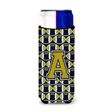 Letter A Football Blue And Gold Ultra Beverage Insulators For Slim Cans Cj1074-Amuk