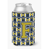Caroline'S Treasures Cj1074-Fcc Letter F Football Blue And Gold Can Or Bottle Hugger, Multicolor