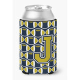 Caroline'S Treasures Cj1074-Jcc Letter J Football Blue And Gold Can Or Bottle Hugger, Multicolor