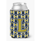 Caroline'S Treasures Cj1074-Lcc Letter L Football Blue And Gold Can Or Bottle Hugger, Multicolor