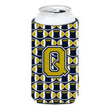 Letter Q Football Blue And Gold Tall Boy Beverage Insulator Hugger Cj1074-Qtbc