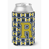 Caroline'S Treasures Cj1074-Rcc Letter R Football Blue And Gold Can Or Bottle Hugger, Multicolor