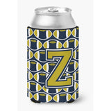 Caroline'S Treasures Cj1074-Zcc Letter Z Football Blue And Gold Can Or Bottle Hugger, Multicolor