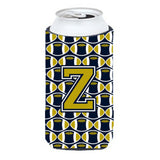 Letter Z Football Blue And Gold Tall Boy Beverage Insulator Hugger Cj1074-Ztbc