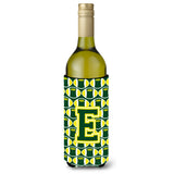 Letter E Football Green And Yellow Wine Bottle Beverage Insulator Hugger Cj1075-Eliterk