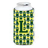 Letter L Football Green And Yellow Tall Boy Beverage Insulator Hugger Cj1075-Ltbc