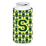 Letter S Football Green And Yellow Tall Boy Beverage Insulator Hugger Cj1075-Stbc