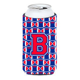 Caroline'S Treasures Cj1076-Btbc Letter B Football Harvard Crimson And Yale Blue Tall Boy Koozie Hugger, Multicolor