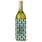 Letter E Football Blue And Gold Wine Bottle Beverage Insulator Hugger Cj1077-Eliterk