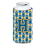 Letter H Football Blue And Gold Tall Boy Beverage Insulator Hugger Cj1077-Htbc