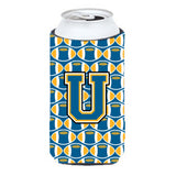 Letter U Football Blue And Gold Tall Boy Beverage Insulator Hugger Cj1077-Utbc