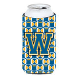 Letter W Football Blue And Gold Tall Boy Beverage Insulator Hugger Cj1077-Wtbc