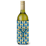 Letter Y Football Blue And Gold Wine Bottle Beverage Insulator Hugger Cj1077-Yliterk