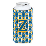 Letter Z Football Blue And Gold Tall Boy Beverage Insulator Hugger Cj1077-Ztbc