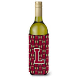 Letter L Football Garnet And Gold Wine Bottle Beverage Insulator Hugger Cj1078-Lliterk