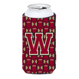 Letter W Football Garnet And Gold Tall Boy Beverage Insulator Hugger Cj1078-Wtbc