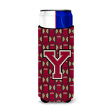 Letter Y Football Garnet And Gold Ultra Beverage Insulators For Slim Cans Cj1078-Ymuk